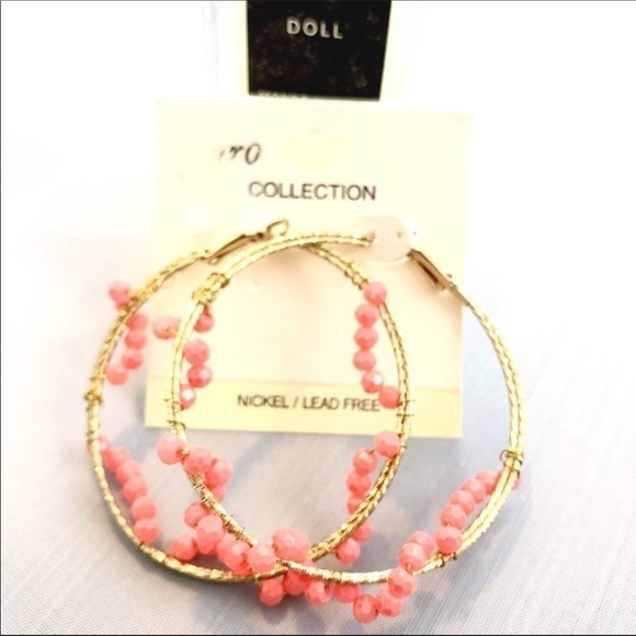 NEW! BIG CRYSTAL HOOP EARRINGS #110 - Picture 1 of 1